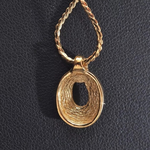 Christian Dior Gold Tone Chain Rhinestone Pendant Necklace 💜 - Picture 14 of 15